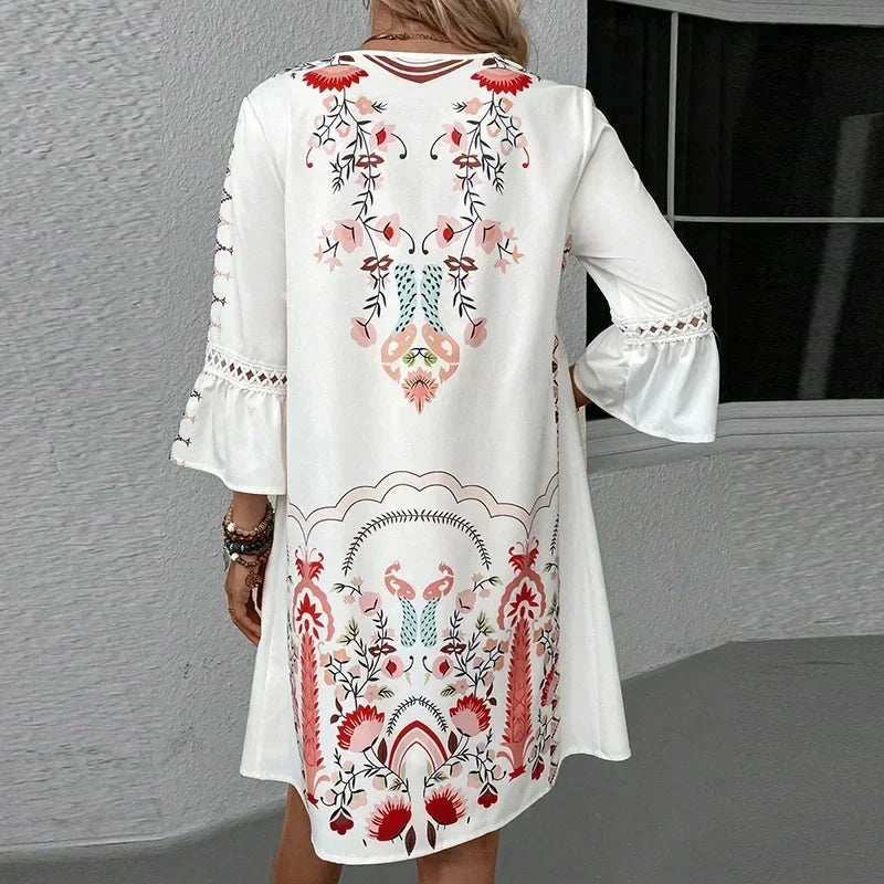Elke | Damen Sommerkleid Boho Mini Loose-Fit