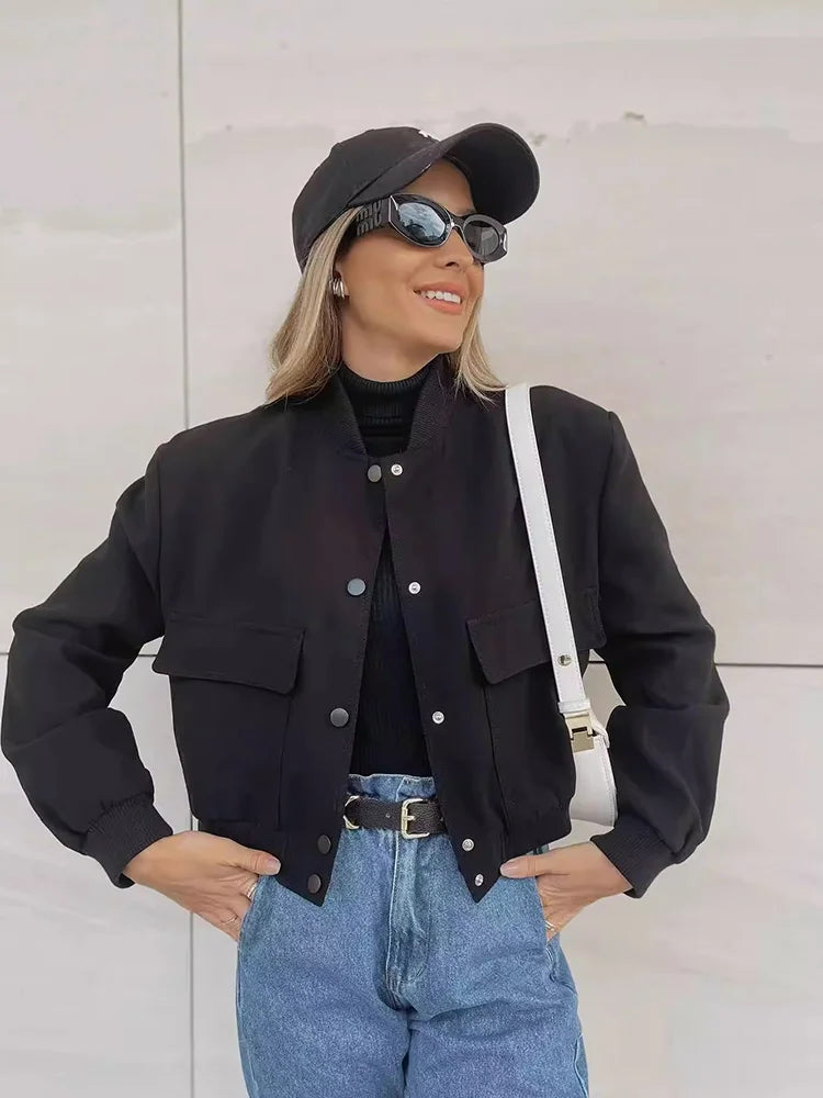 Dorothea | Damen Casual Bomberjacke mit Taschen