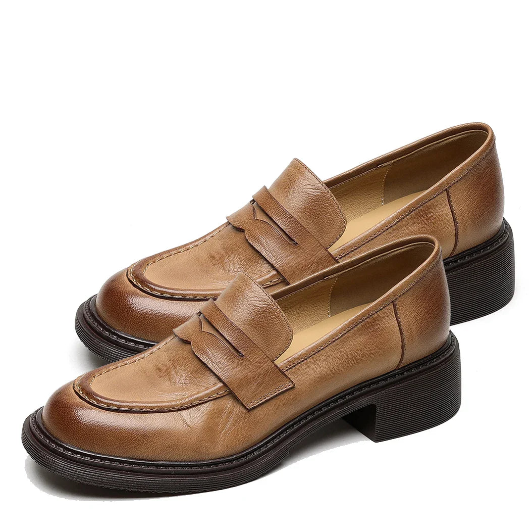 Natalie | Klassische Damen Leder T-Riemchen Schuhe