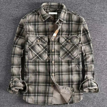 Michael | Herren Lässig geschnittenes Vintage-Hemd mit Karomuster