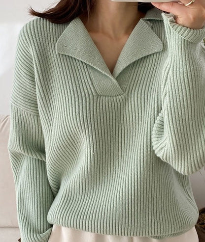 Bettina | Damen Winter Pullover mit Rippenkragen
