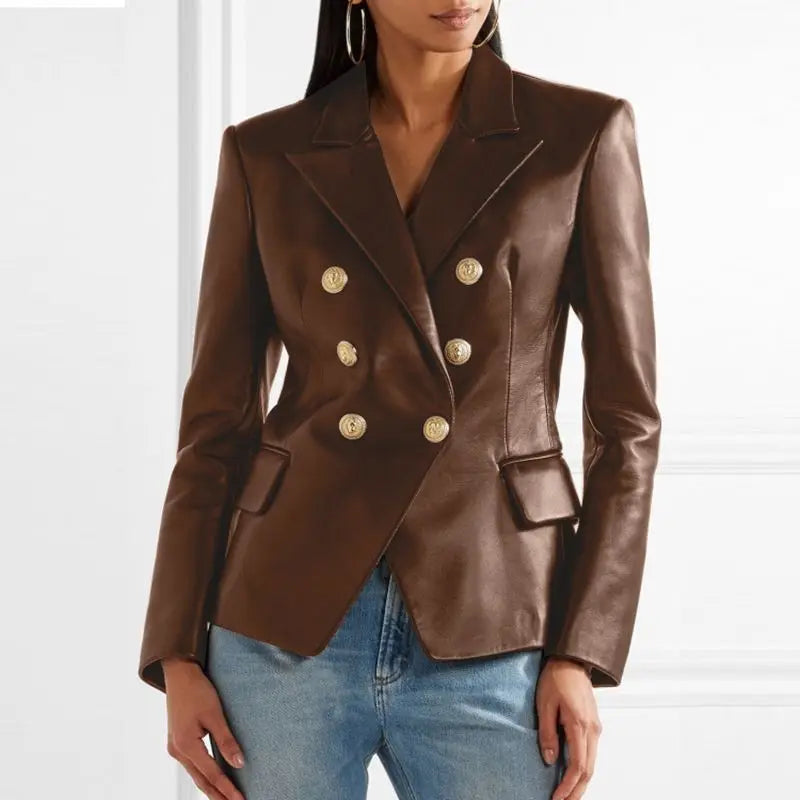 Annika | Damen Winter Zweireihige Blazerjacke
