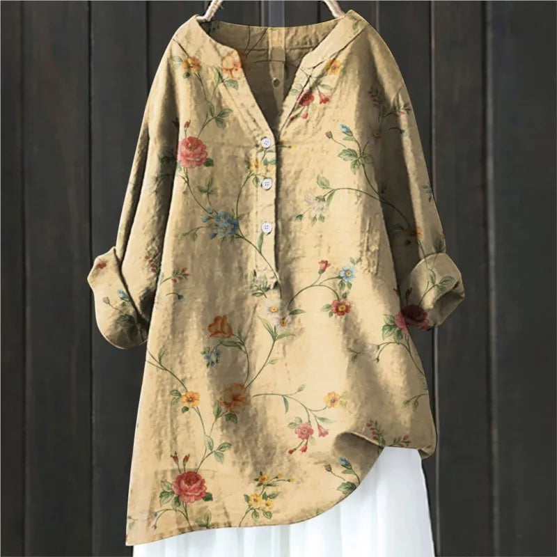 Greta | Damen Locker sitzende Sommerbluse mit Blumenmuster