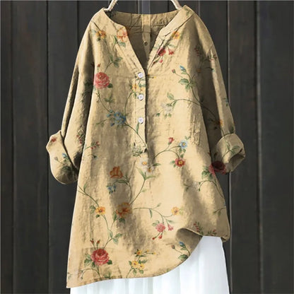 Greta | Damen Locker sitzende Sommerbluse mit Blumenmuster