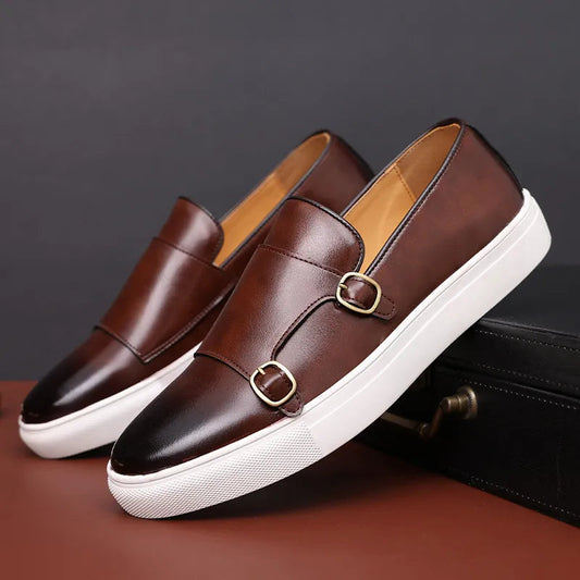 Konrad | Herren Leder Slipper mit Schnallen