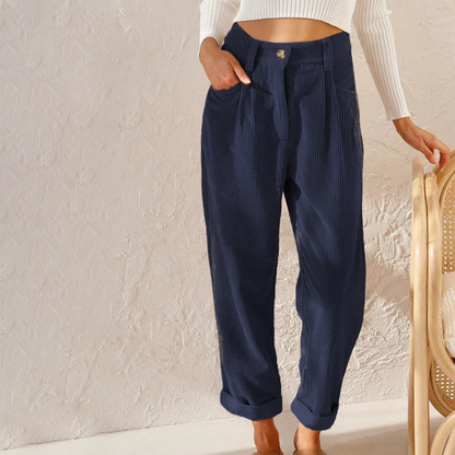 Jessica | Damen Winter Cordhose mit Hohem Bund