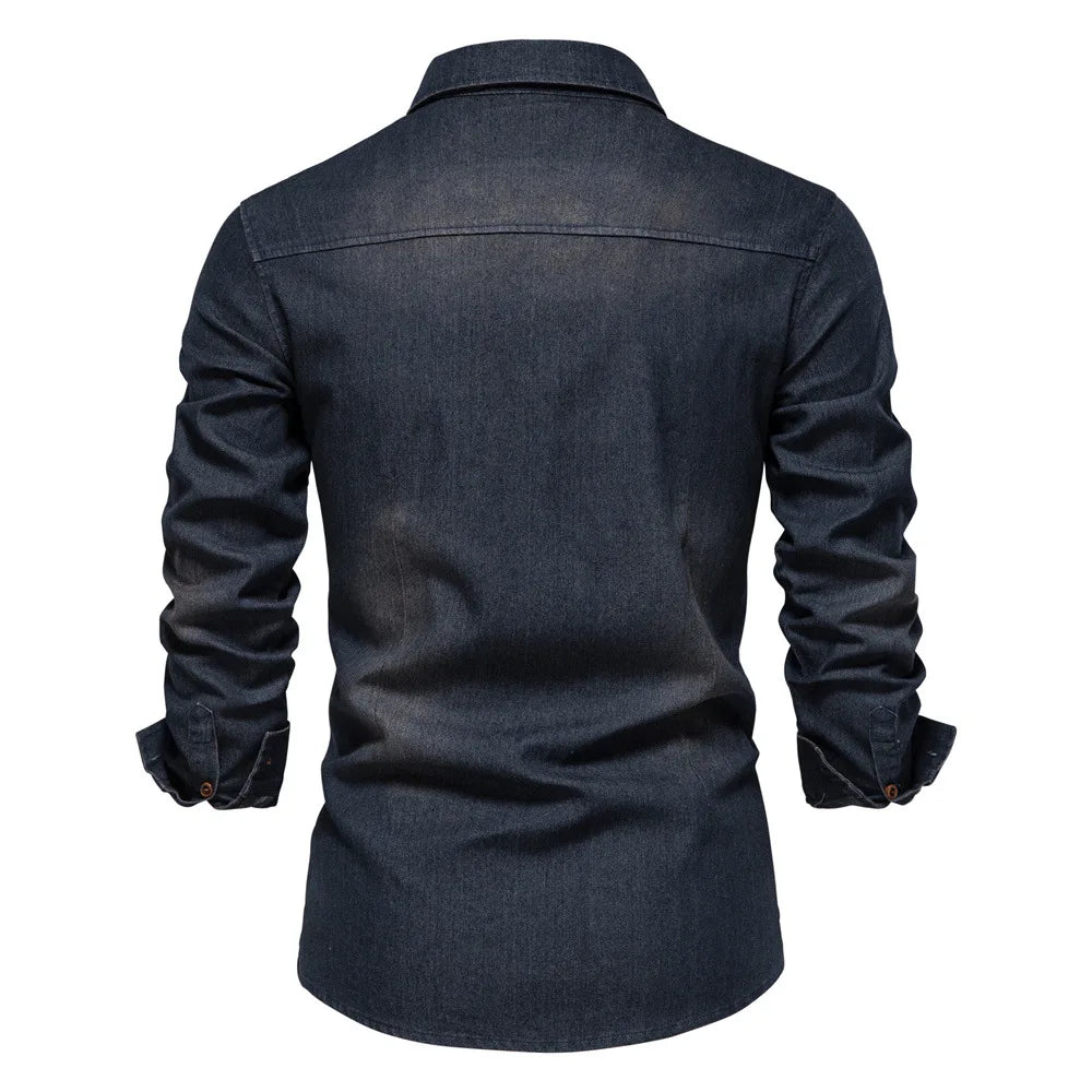 Hans | Herren Lässiges Denim-Button-Up-Hemd