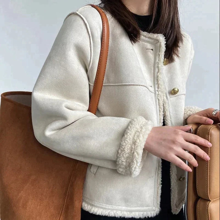 Jasmin | Damen Winterjacke mit Sherpa-Futter