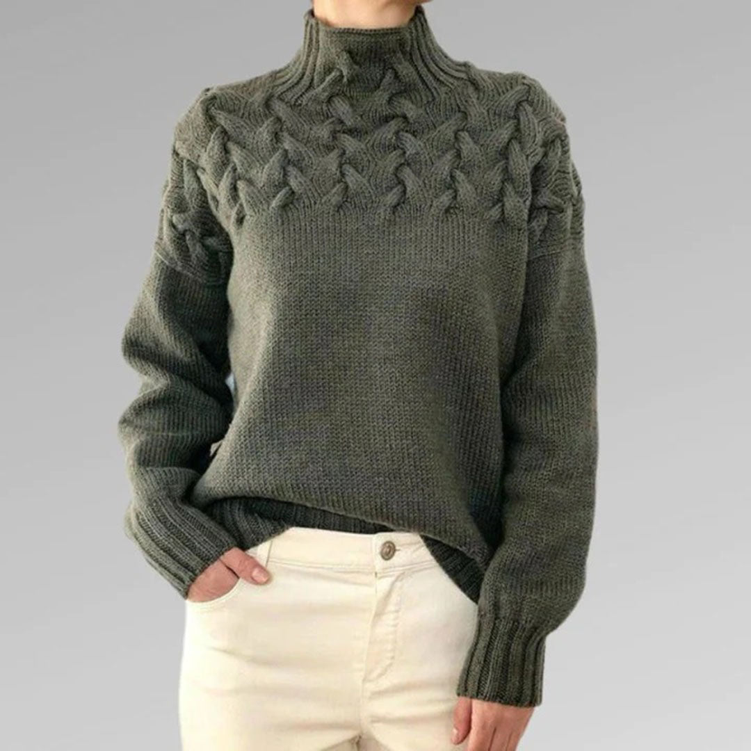Karin | Damen Winterpullover mit Zopfmuster