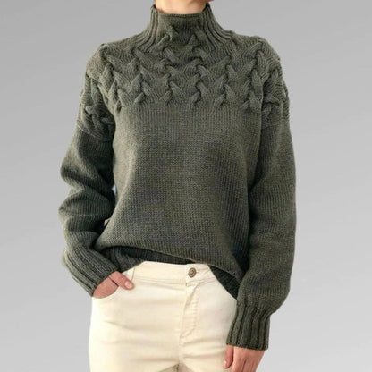 Karin | Damen Winterpullover mit Zopfmuster