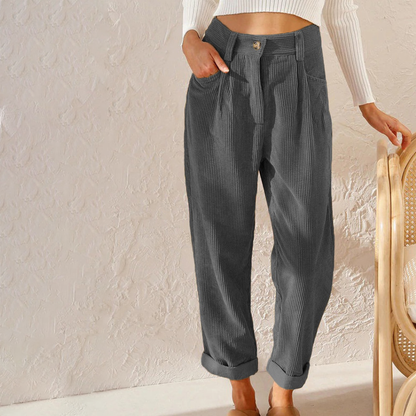 Jessica | Damen Winter Cordhose mit Hohem Bund