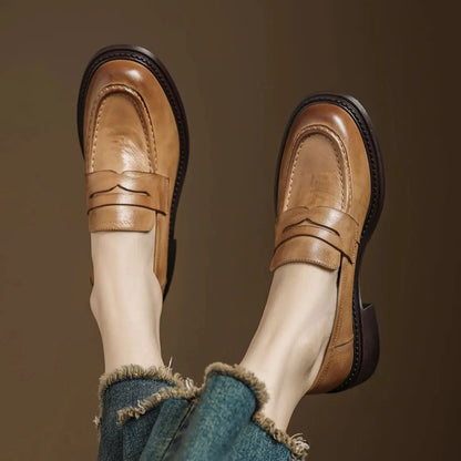 Natalie | Klassische Damen Leder T-Riemchen Schuhe