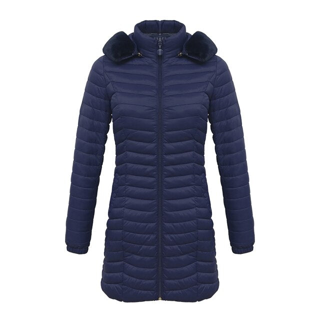 Ursula | Damen Winter Pufferjacke mit Fellkapuze
