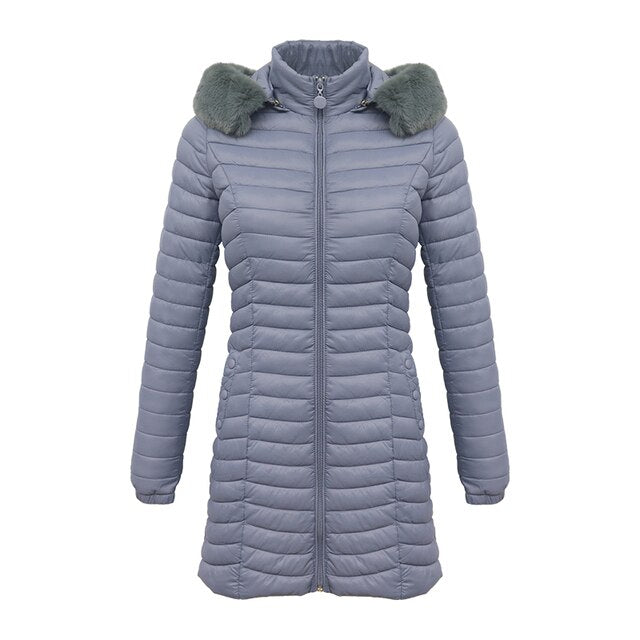 Ursula | Damen Winter Pufferjacke mit Fellkapuze