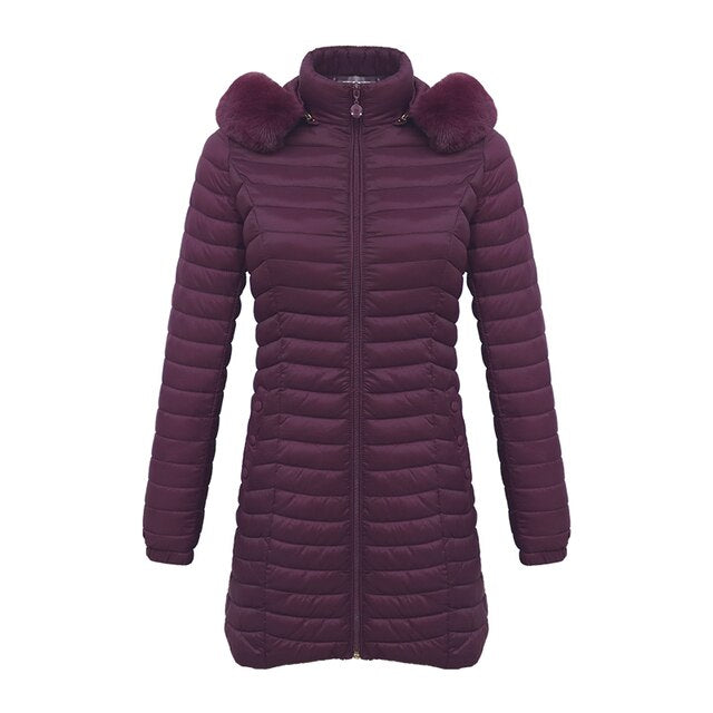 Ursula | Damen Winter Pufferjacke mit Fellkapuze