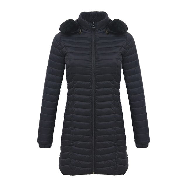 Ursula | Damen Winter Pufferjacke mit Fellkapuze