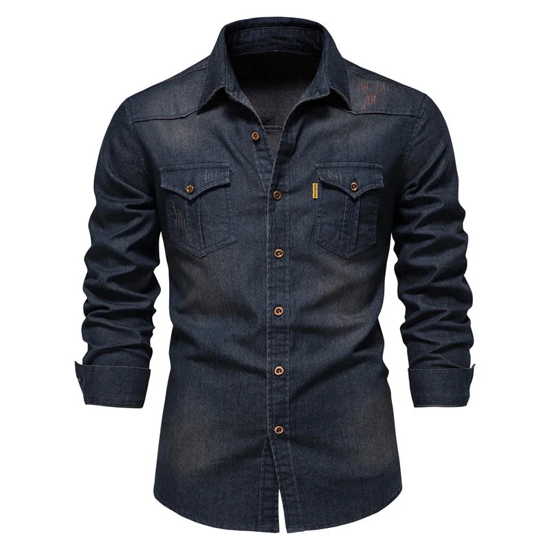 Hans | Herren Lässiges Denim-Button-Up-Hemd