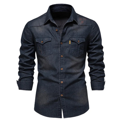 Hans | Herren Lässiges Denim-Button-Up-Hemd