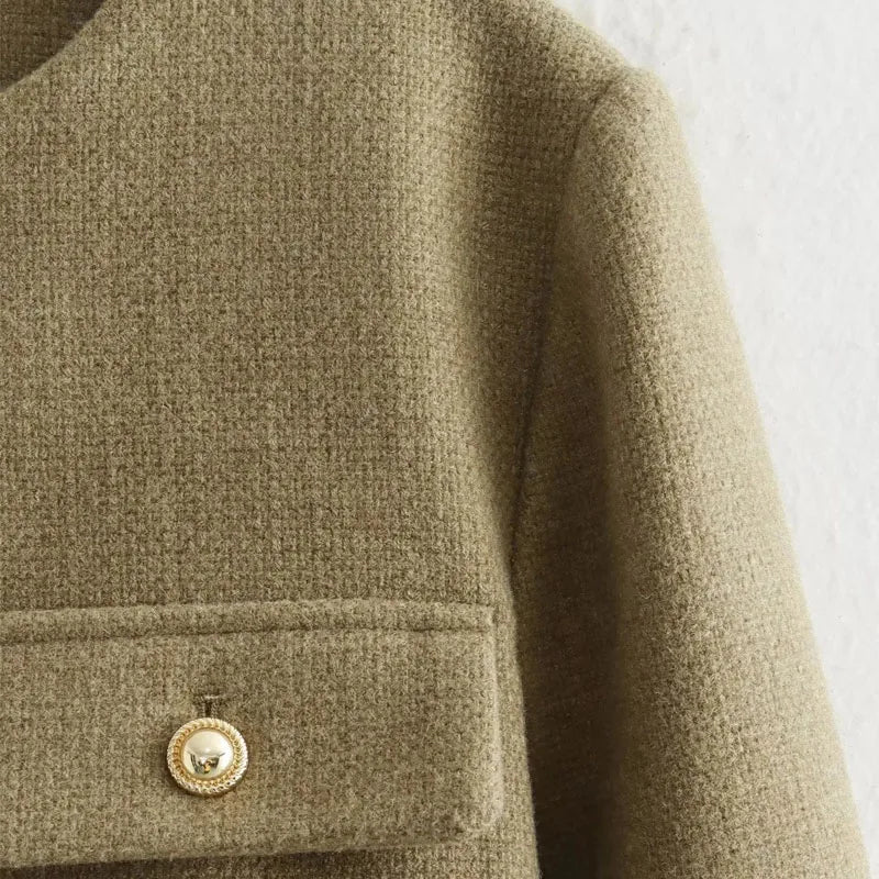 Johanna | Damen Klassische Kurzjacke mit Knopfleiste vorne