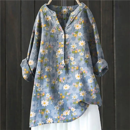 Greta | Damen Locker sitzende Sommerbluse mit Blumenmuster