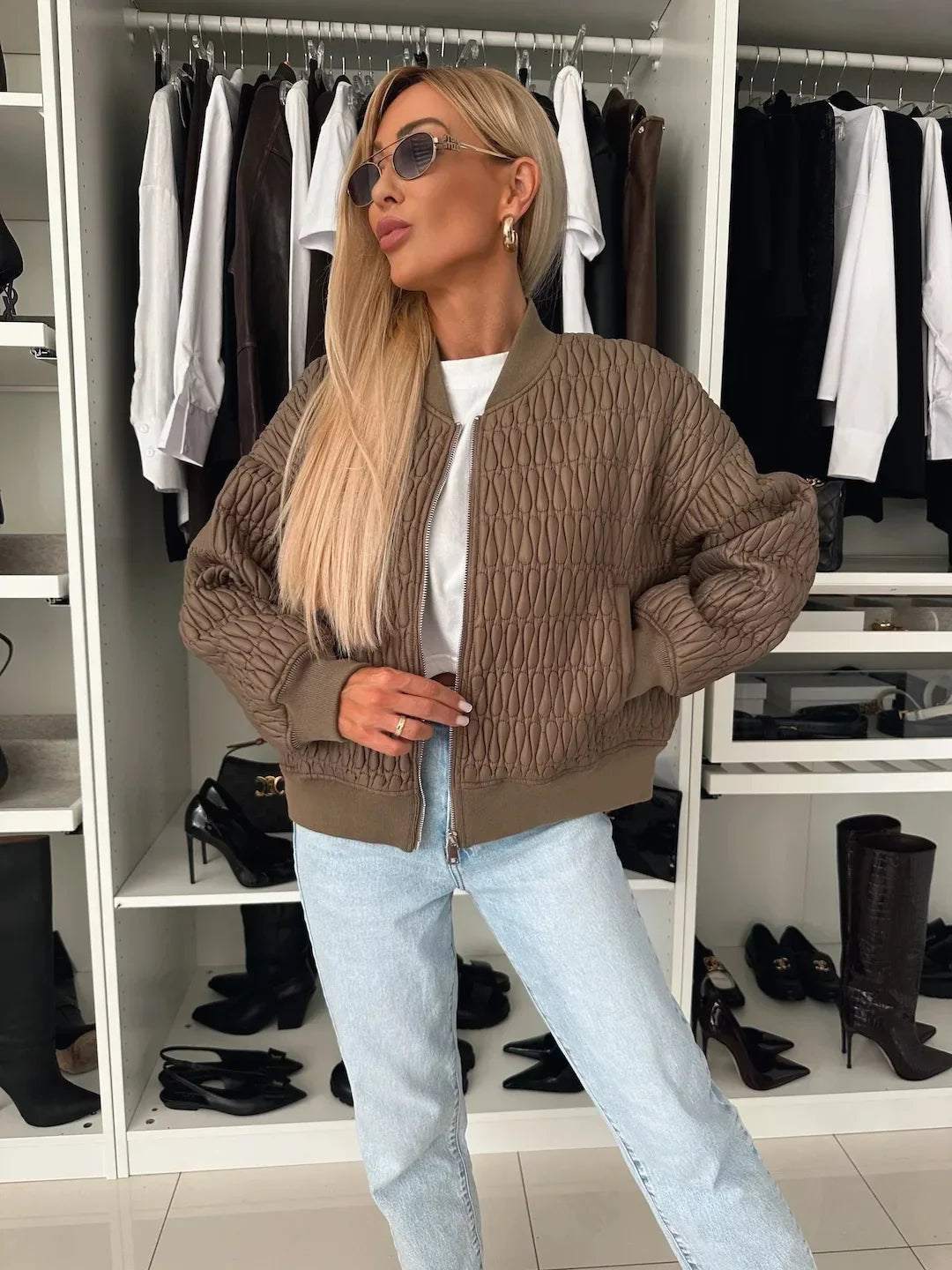 Jana | Damen Freizeitkurzjacke mit gesteppter Vorderseite