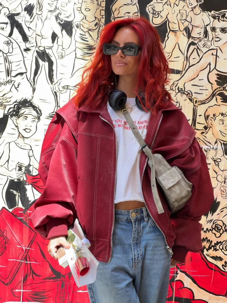 Hanna | Damen Oversized Jacke Trendiger Winter Street Style