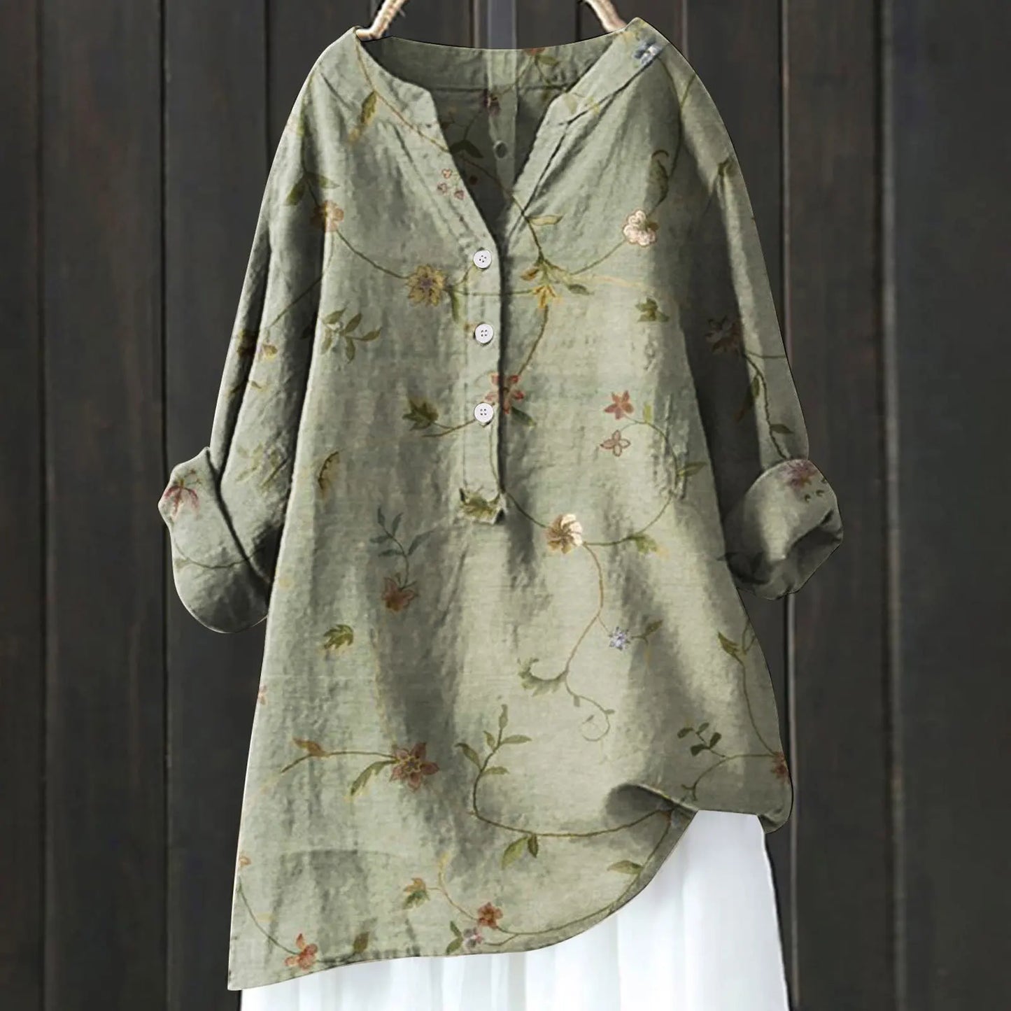 Greta | Damen Locker sitzende Sommerbluse mit Blumenmuster
