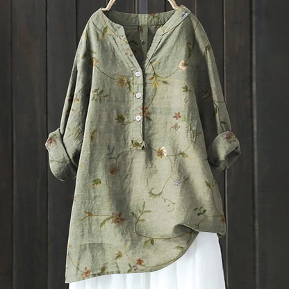 Greta | Damen Locker sitzende Sommerbluse mit Blumenmuster