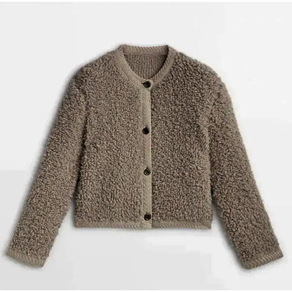 Kerstin | Schicke Flauschige Strickjacke mit Knopfverschluss