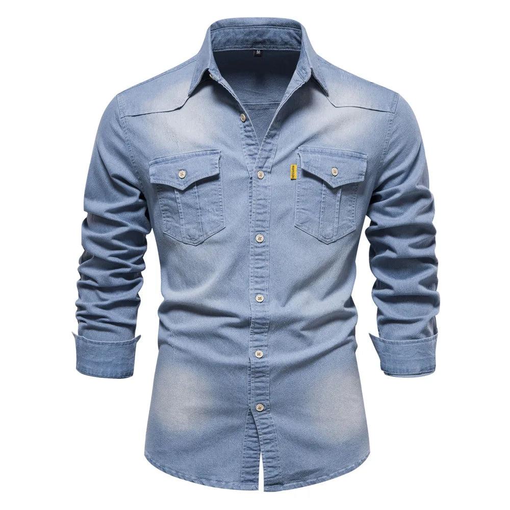 Hans | Herren Lässiges Denim-Button-Up-Hemd