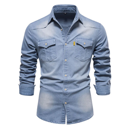 Hans | Herren Lässiges Denim-Button-Up-Hemd