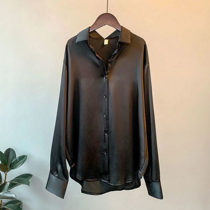 Angela | Damen Bluse mit lockerer Passform und Knopfleiste