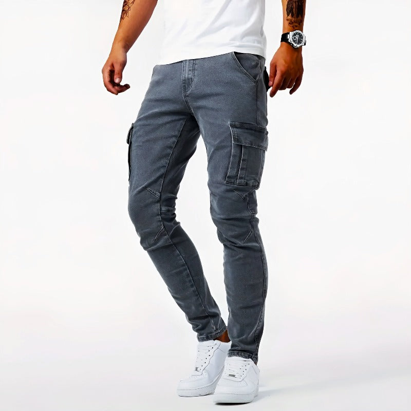 Thomas | Herren Casual Cargo-Jeans in heller Waschung