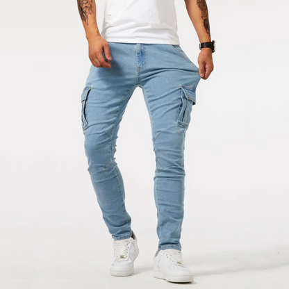 Thomas | Herren Casual Cargo-Jeans in heller Waschung