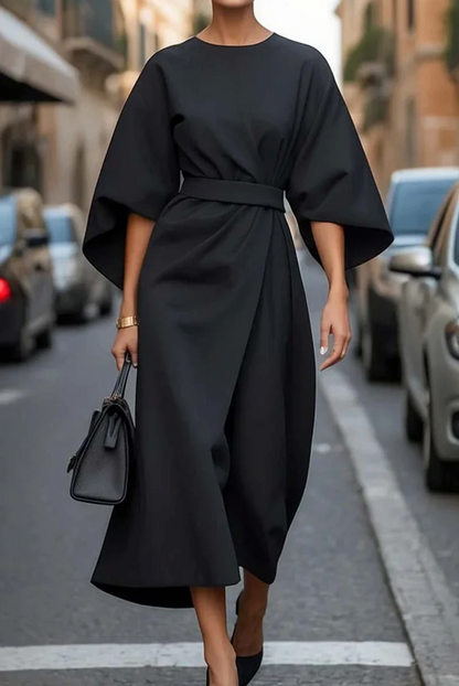 Carolin | Elegantes Kleid mit Ballonärmeln und Gürtel