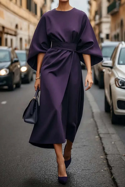 Carolin | Elegantes Kleid mit Ballonärmeln und Gürtel