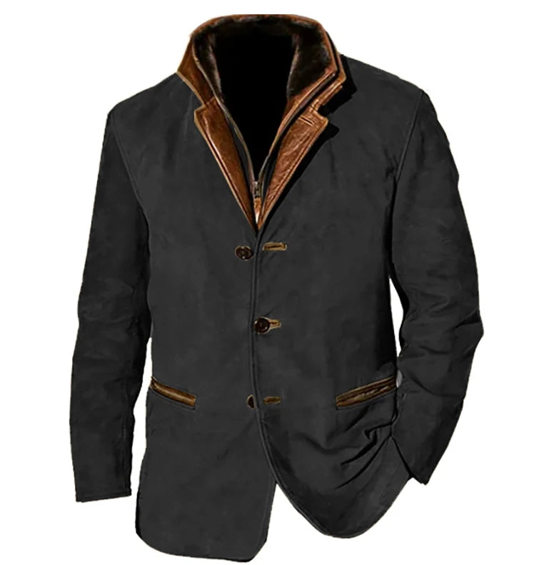 Heinrich | Herren Dreiknopf Blazer aus Kunstvelours