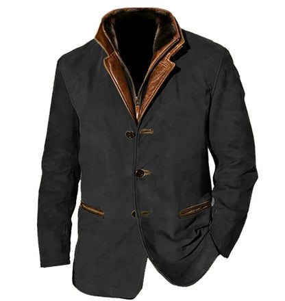 Heinrich | Herren Dreiknopf Blazer aus Kunstvelours