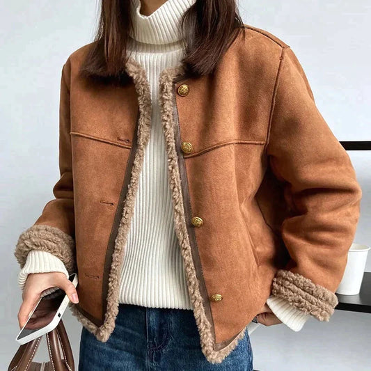 Jasmin | Damen Winterjacke mit Sherpa-Futter