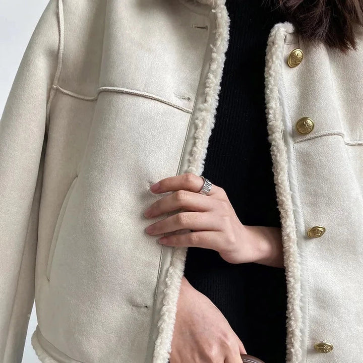 Jasmin | Damen Winterjacke mit Sherpa-Futter