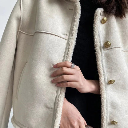 Jasmin | Damen Winterjacke mit Sherpa-Futter