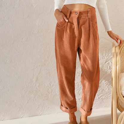 Jessica | Damen Winter Cordhose mit Hohem Bund