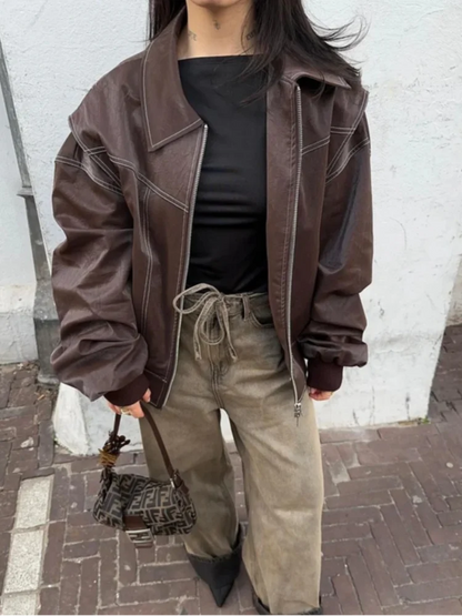 Hanna | Damen Oversized Jacke Trendiger Winter Street Style