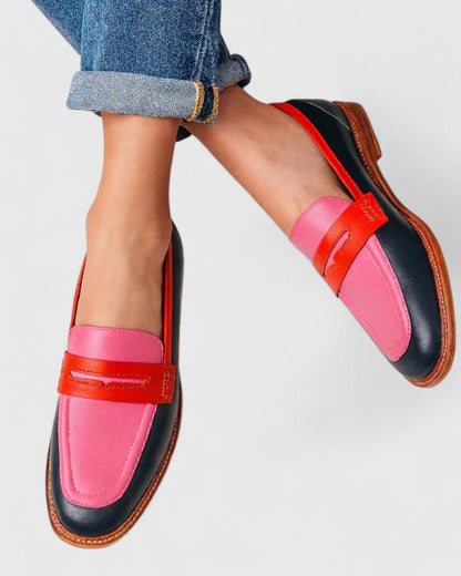 Maria | Damen Klassische Modische Loafers mit Rundkappe