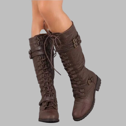 Gudrun | Damen Winter Schnür Combat Boots
