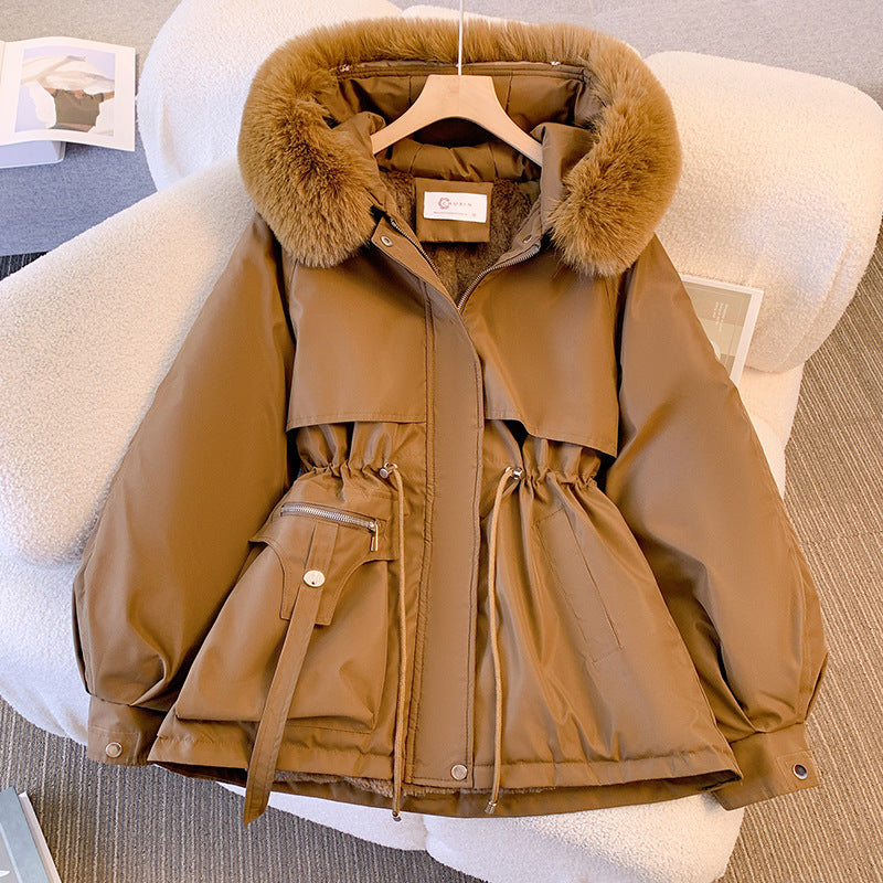 Claudia | Damen Winterjacke mit Kapuze und Kunstpelz
