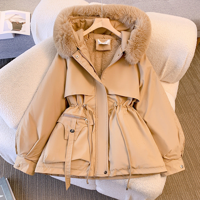 Claudia | Damen Winterjacke mit Kapuze und Kunstpelz