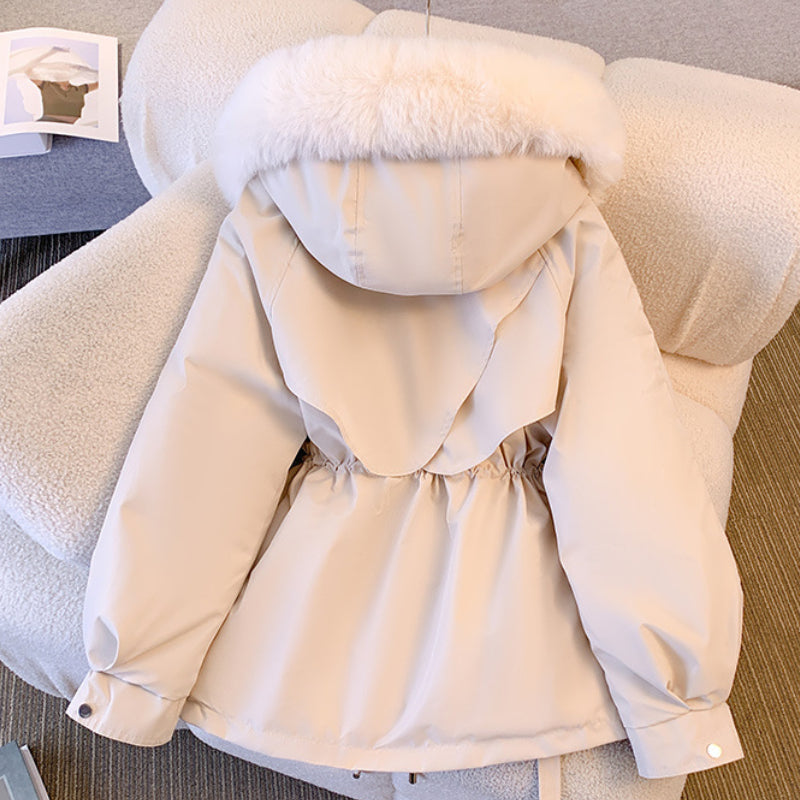 Claudia | Damen Winterjacke mit Kapuze und Kunstpelz