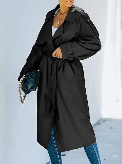 Jana | Damen Winter Trenchcoat mit Taillengürtel