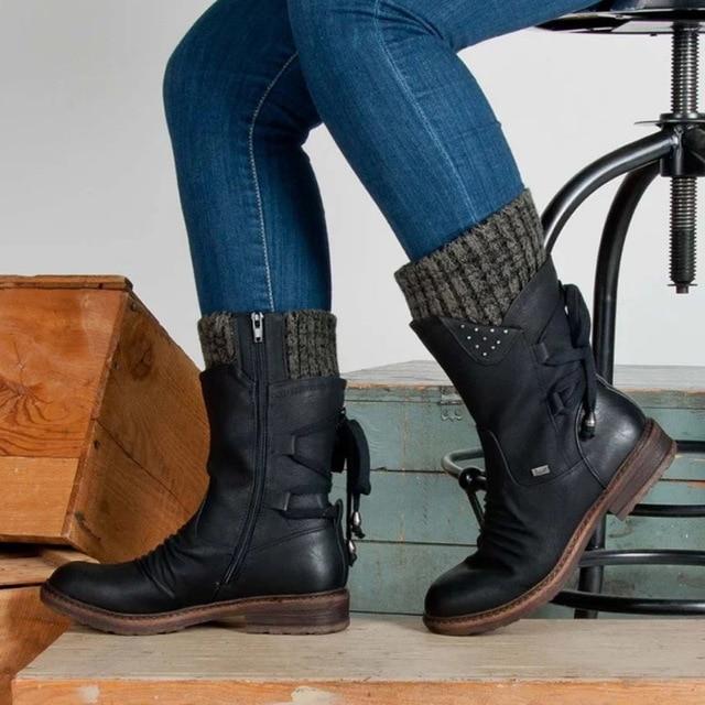 Greta | Damen-Winter-Stiefeletten mit Nietenverzierung